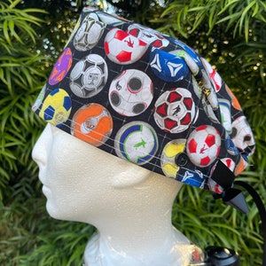 Soccer Futbol Scrub Cap with buttons