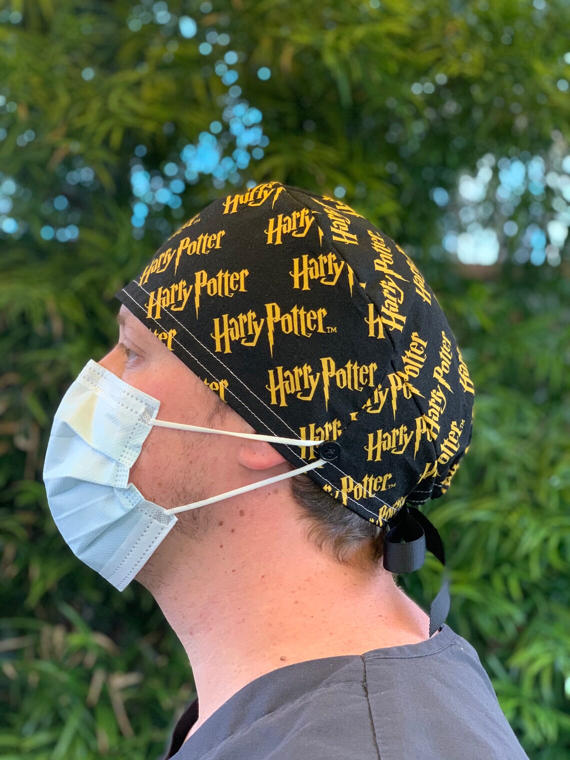 Harry Potter Scrub Cap with buttons for RN nurse doctor Etsy