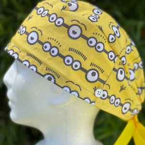 Cute Yellow Character Surgical cover, OR, Nurse hat, Doctor headgear, PPE, Dentist, RDA Protection, black green