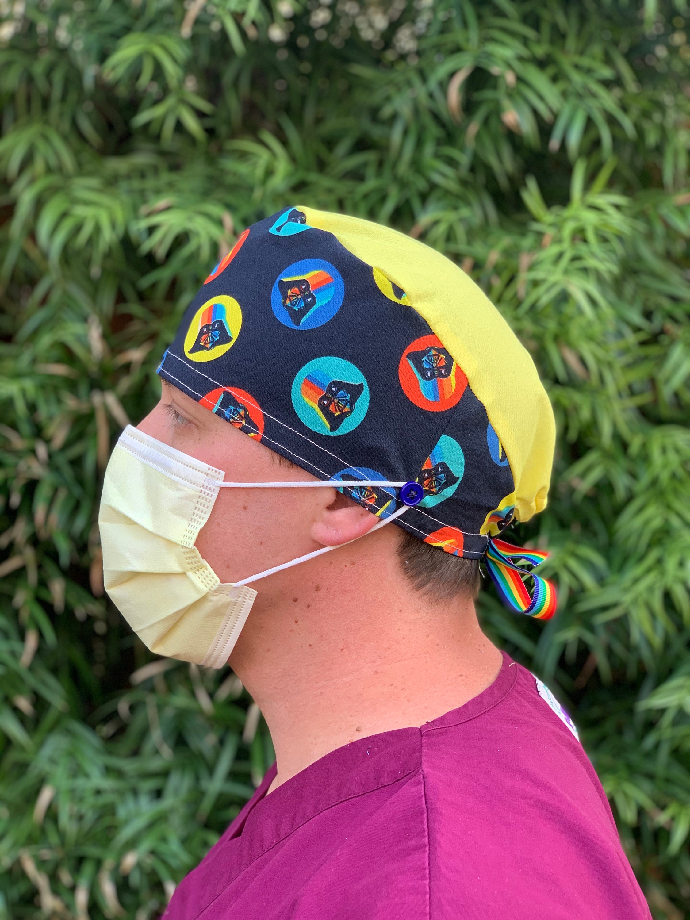 Galaxy Scrub Cap With Buttons. Surgical Hat Nurse Doctor Etsy