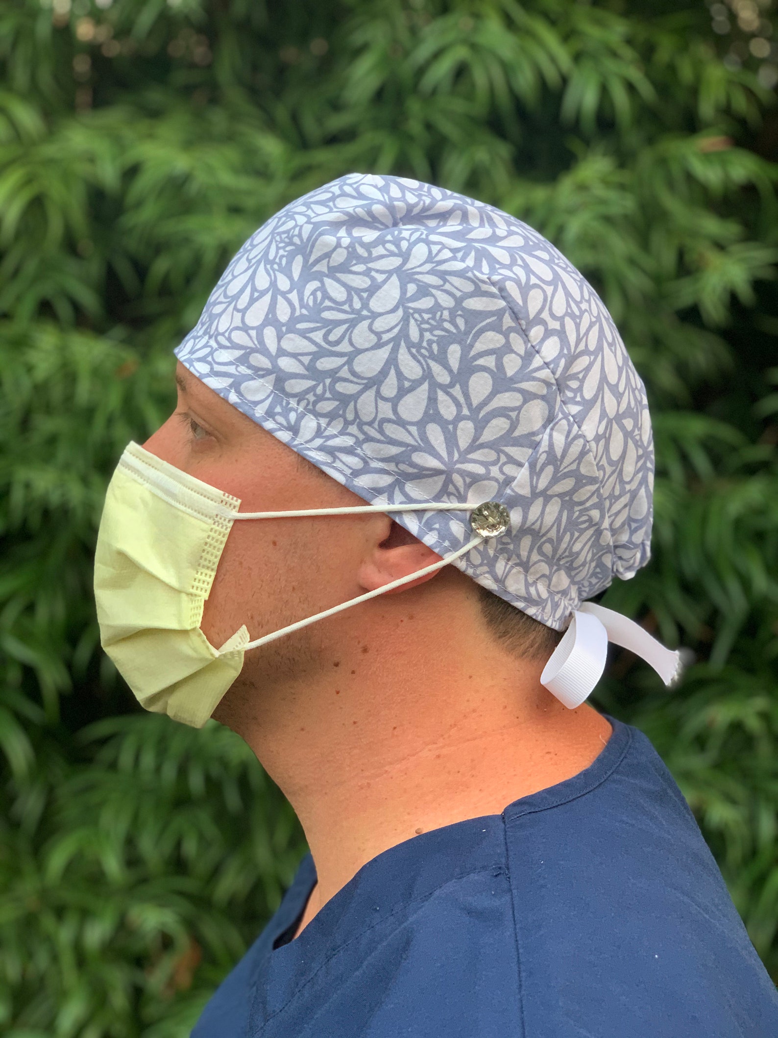 Scrub Cap With Buttons Etsy