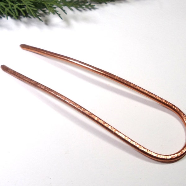 Hair fork (medium size) made of copper metal, fork, slightly curved, handmade, hair accessories, hair accessories! Gift idea!!!