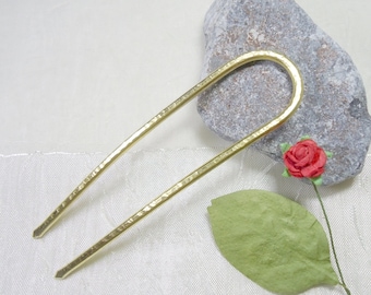 Hair fork (minimal) made of brass, fork, slightly curved, handmade, hair accessories, hair accessories! Gift idea!!!