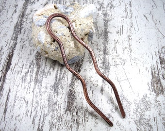 Haargabel Wellig ( minimale)   Kupfer Oxidiert metall Haarforke,{Copper,}Metallhandarbeit ..