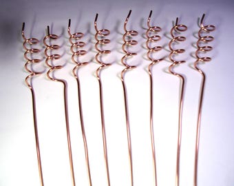 8 antenas de cobre para electrocultivo - Fortalecimiento y desarrollo natural de las plantas, alambre de cobre macizo