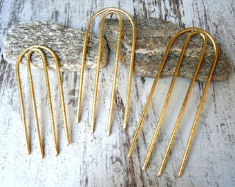 1 Haargabel, aus Messing, Brass, Haarforke, Handgefertigt, Haarschmuck, Haar-Accessoires!!!