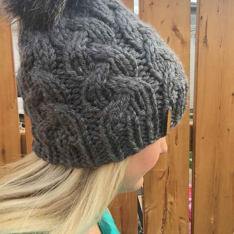 Cable Knit Beanie Pattern Super Bulky Yarn Pattern Braided Etsy