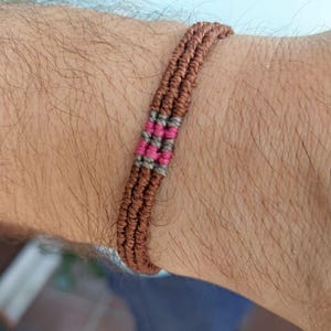bracelet 171B &quot;Ralf&quot;, men&#39;s bracelet, knotted bracelet, string bracelet, brown cord, adjustable bracelet, trendy men&#39;s accessories,