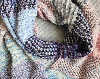 Hand knit merino blend scarf