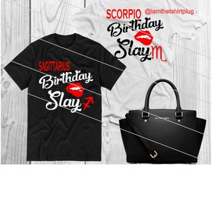 Birthday Slay Svg All 12 Zodiac signs included and mockup svg and png&#39;s included