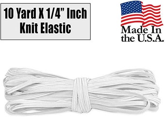30 ft FAST SHIP FROM USA 1//4 inch White Knit Elastic 10 yards