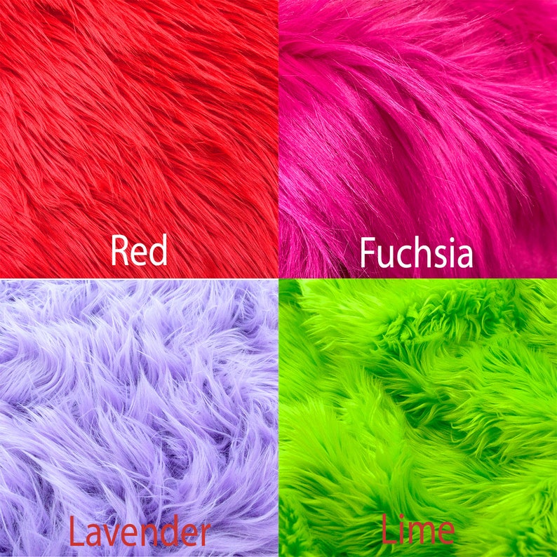 Faux Fur Fabric, Hair, Beard, Costume, Decoration, Cosplay, Colorful, Long Pile, Fox Fur Fabric, Shaggy