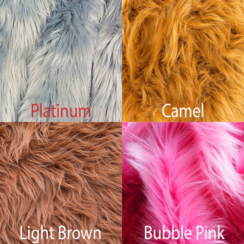 Faux Fur Fabric, Hair, Beard, Costume, Decoration, Cosplay, Colorful, Long Pile, Fox Fur Fabric, Shaggy