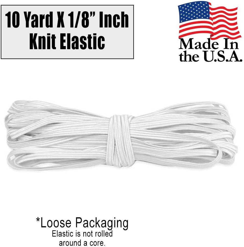 Elastic Cord 1/8 Inch 2mm 2.5mm or 3mm / White or Black / by the