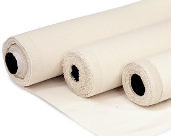Cotton CANVAS Fabric | Natural Cotton Duck | 4oz - 7oz - 10oz - 12oz | 62" Wide Roll | 100% Cotton | DIY Arts and Crafts, Covers