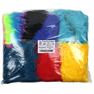 SCRAP Faux FUR Fabric – Long Pile Remnants for Costume, Cosplay, Sewing, Upholstery, Crafts, DIY, Apparel, Decor, Arts Projects