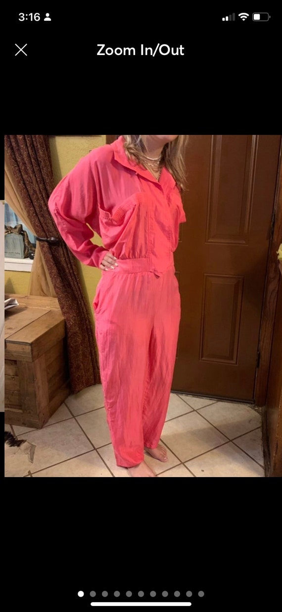 100% silk Vintage hot pink jumpsuit