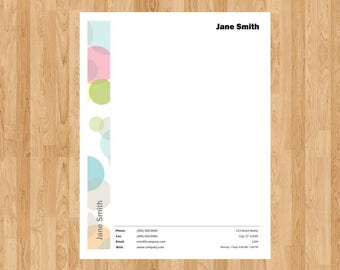 Bubbles Side Letterhead | Editable | Customizable | Printable