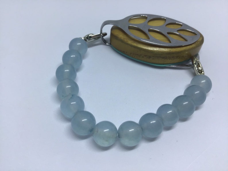 bellabeat anklet Bellabeat leaf bracelet genuine aquamarine bead bracelet to wear with Bellabeat Leaf elasticated or on a wire