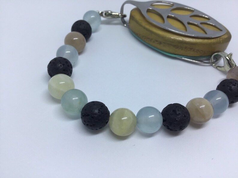 bellabeat anklet Bellabeat leaf bracelet genuine aquamarine bead bracelet to wear with Bellabeat Leaf elasticated or on a wire