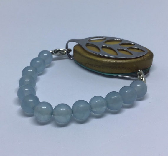 bellabeat anklet Bellabeat leaf bracelet genuine aquamarine bead bracelet to wear with Bellabeat Leaf elasticated or on a wire