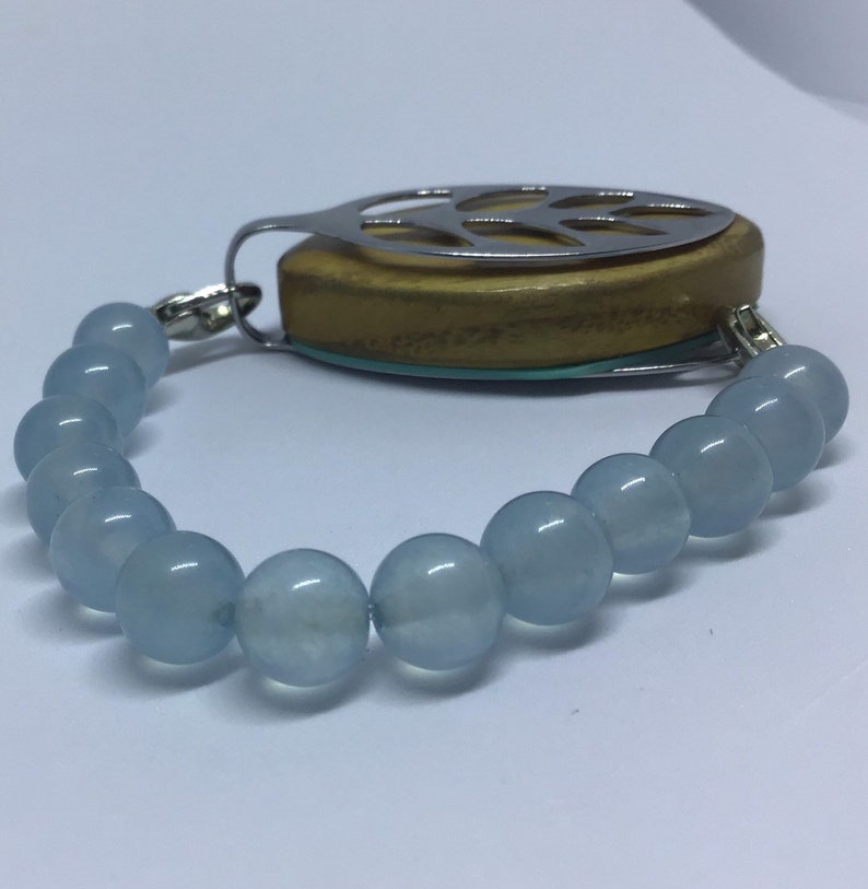 bellabeat anklet Bellabeat leaf bracelet genuine aquamarine bead bracelet to wear with Bellabeat Leaf elasticated or on a wire