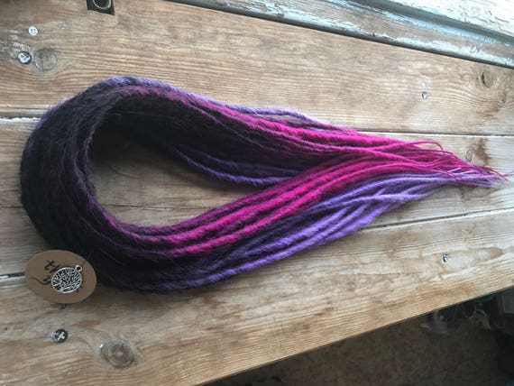 Two Tone Dreadlocks Black To Purple Synthetic Dreadlocks Etsy