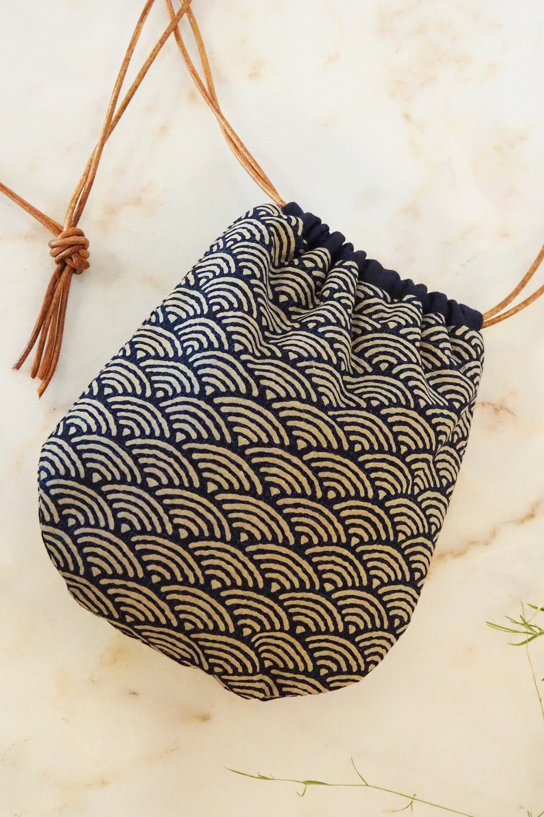 Purse or Small Bag in Japanese Fabric With Wave Patterns or Etsy