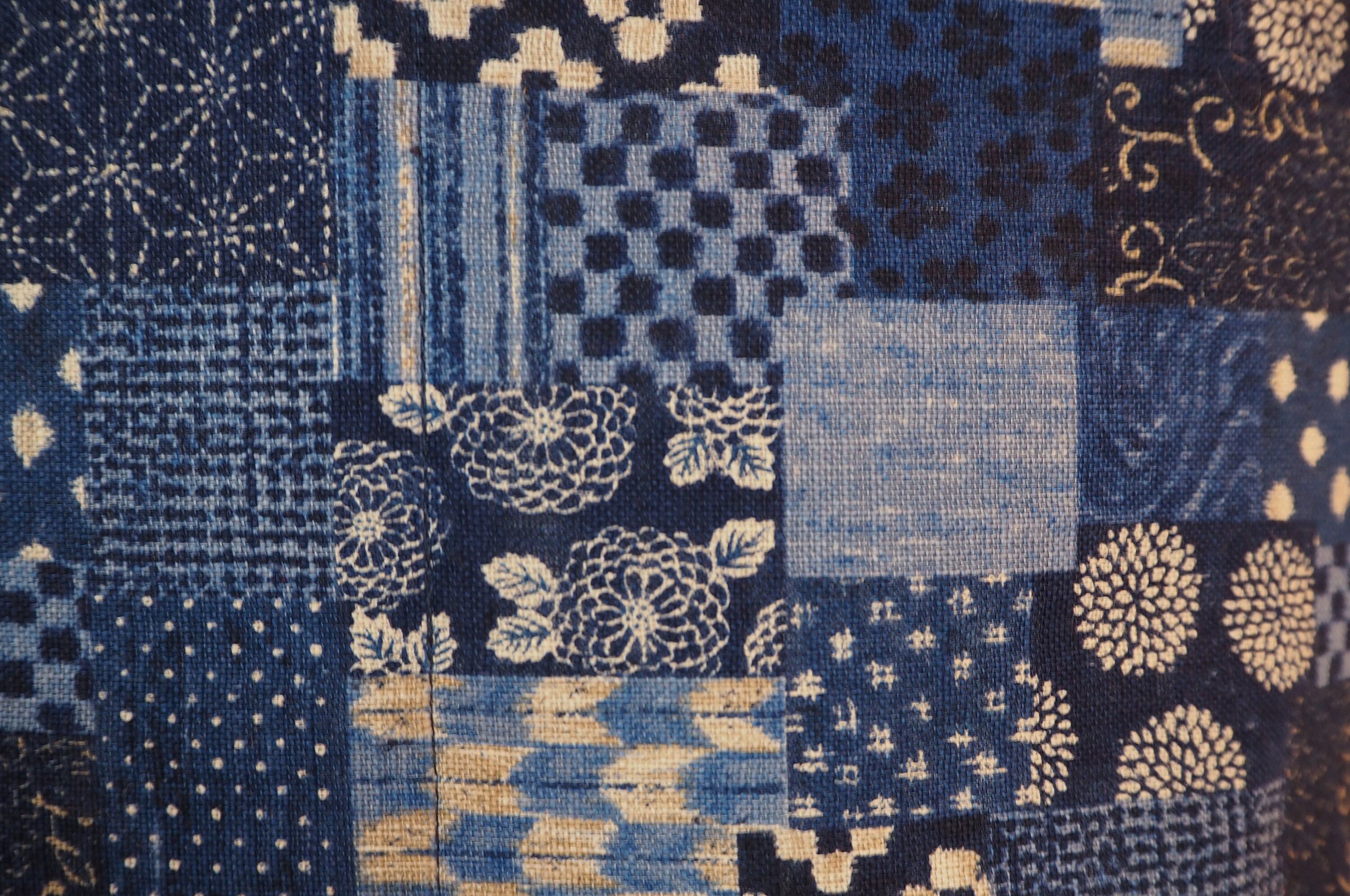 Japanese Fabric Bag With Patchwork and Sashiko Patterns, and