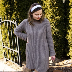 CROCHET PATTERN / Easy ribbed sweater dress crochet pattern