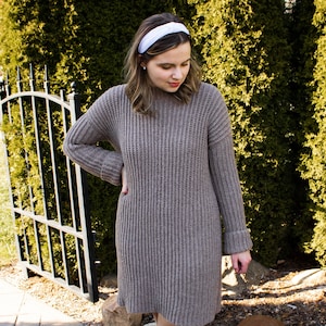 CROCHET PATTERN / Easy ribbed sweater dress crochet pattern