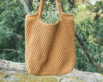 CROCHET PATTERN / crochet market tote crochet pattern / boho crochet bag / reusable shopping bag pattern