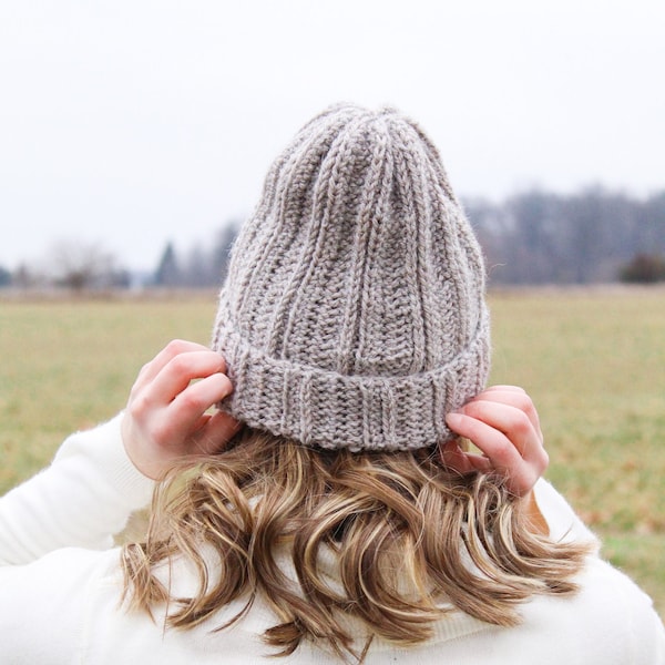 CROCHET PATTERN | Easy Crochet Ribbed Beanie Pattern | baby, toddler, child, adult