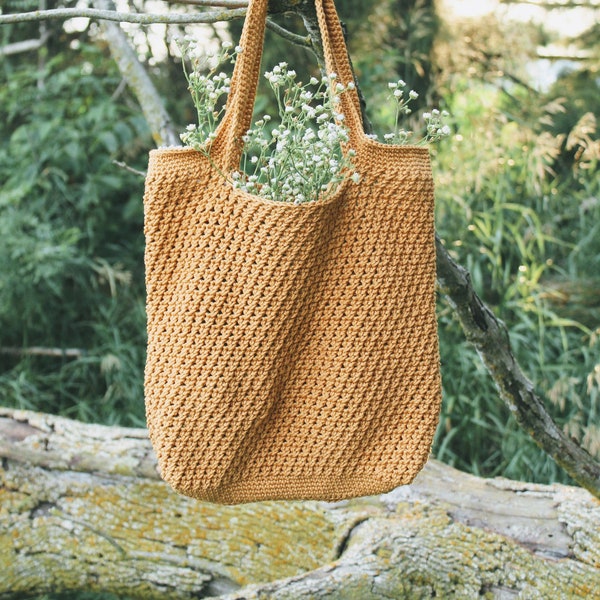 CROCHET PATTERN / crochet market tote crochet pattern / boho crochet bag / reusable shopping bag pattern