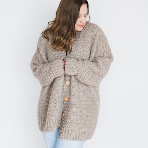 CROCHET PATTERN | Oversized cozy crochet cardigan | comfy button cardigan