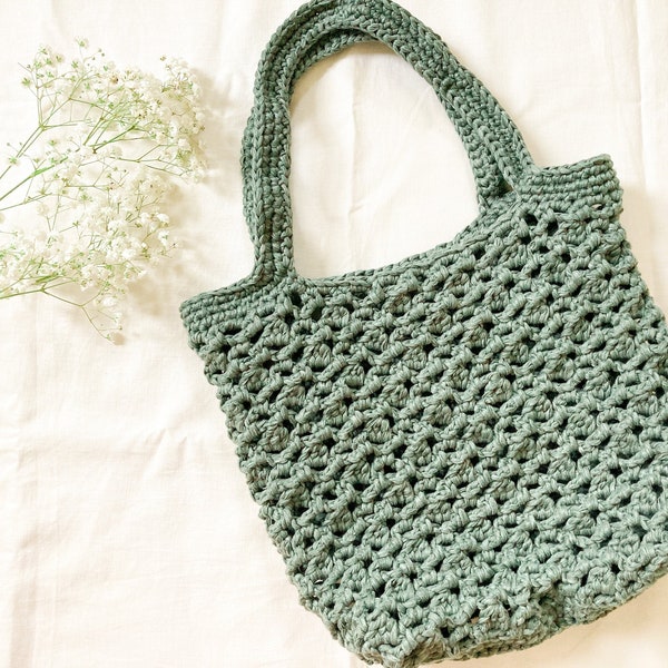 PATRON AU CROCHET | Sac de marché en maille crochet | Sac à provisions au crochet moderne