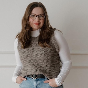 CROCHET PATTERN | Textured Crochet Sweater Vest | Knit look Slipover