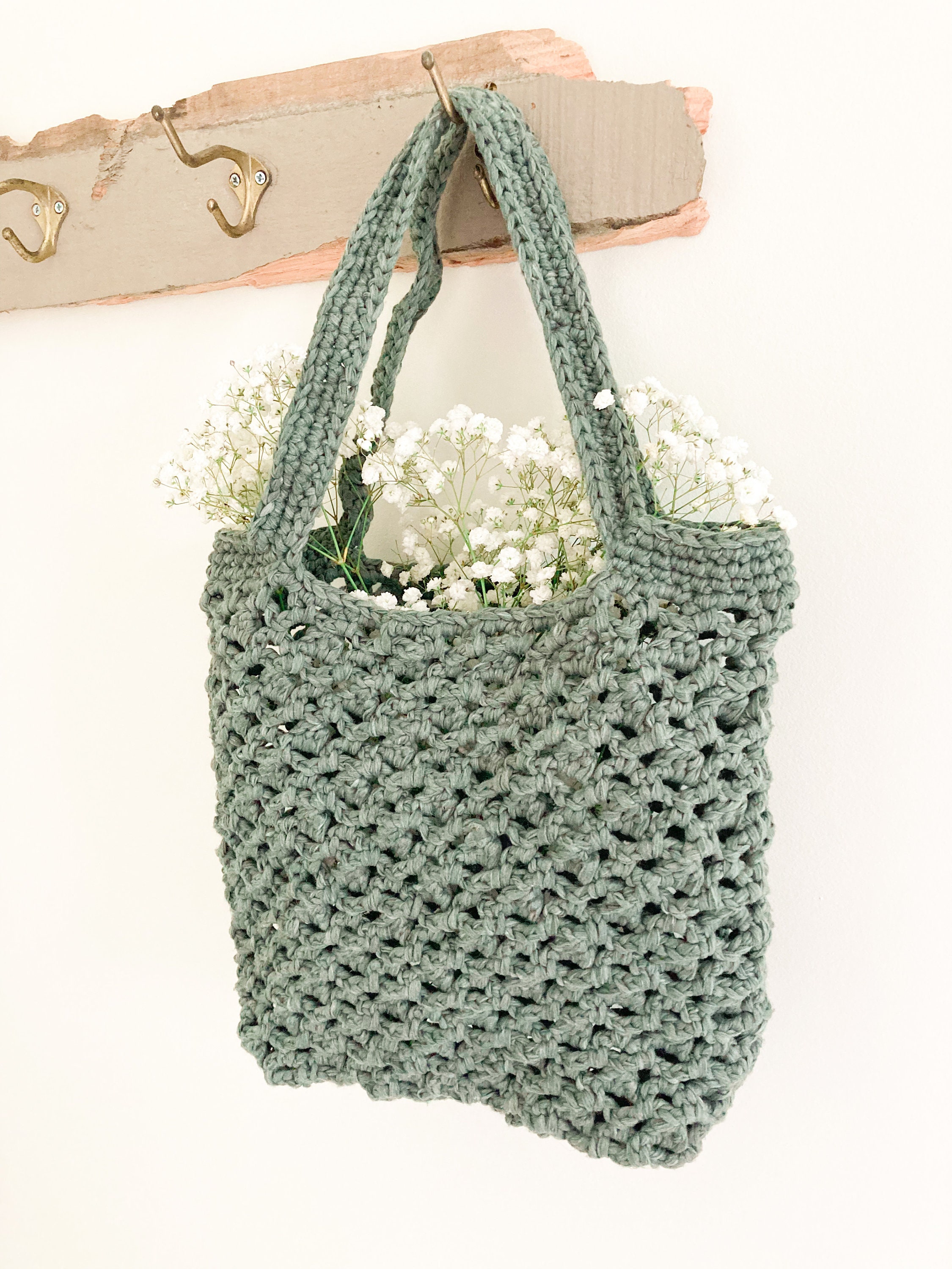 CROCHET PATTERN | Mesh Crochet Market Bag | Modern Crochet Shopping Bag ...
