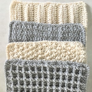 CROCHET PATTERN / crochet washcloth collection pattern / modern crochet pattern image 1