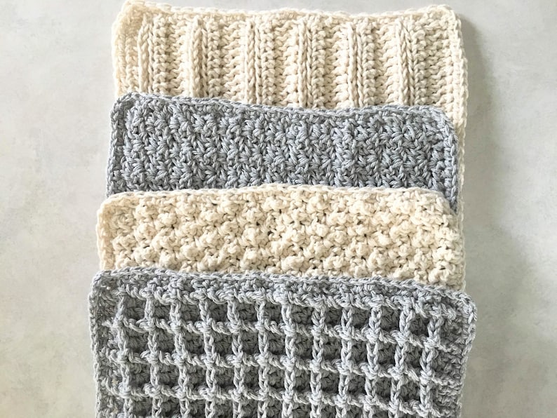 CROCHET PATTERN / crochet washcloth collection pattern / modern crochet pattern image 1