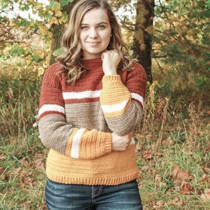 CROCHET PATTERN / Easy color block crochet sweater pattern