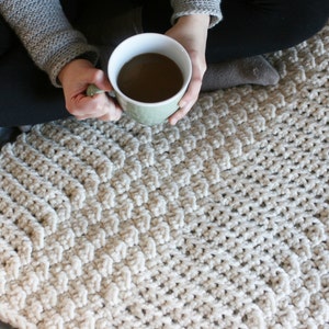 CROCHET PATTERN / chunky textured ribbed crochet throw pattern / crochet blanket / easy crochet pattern