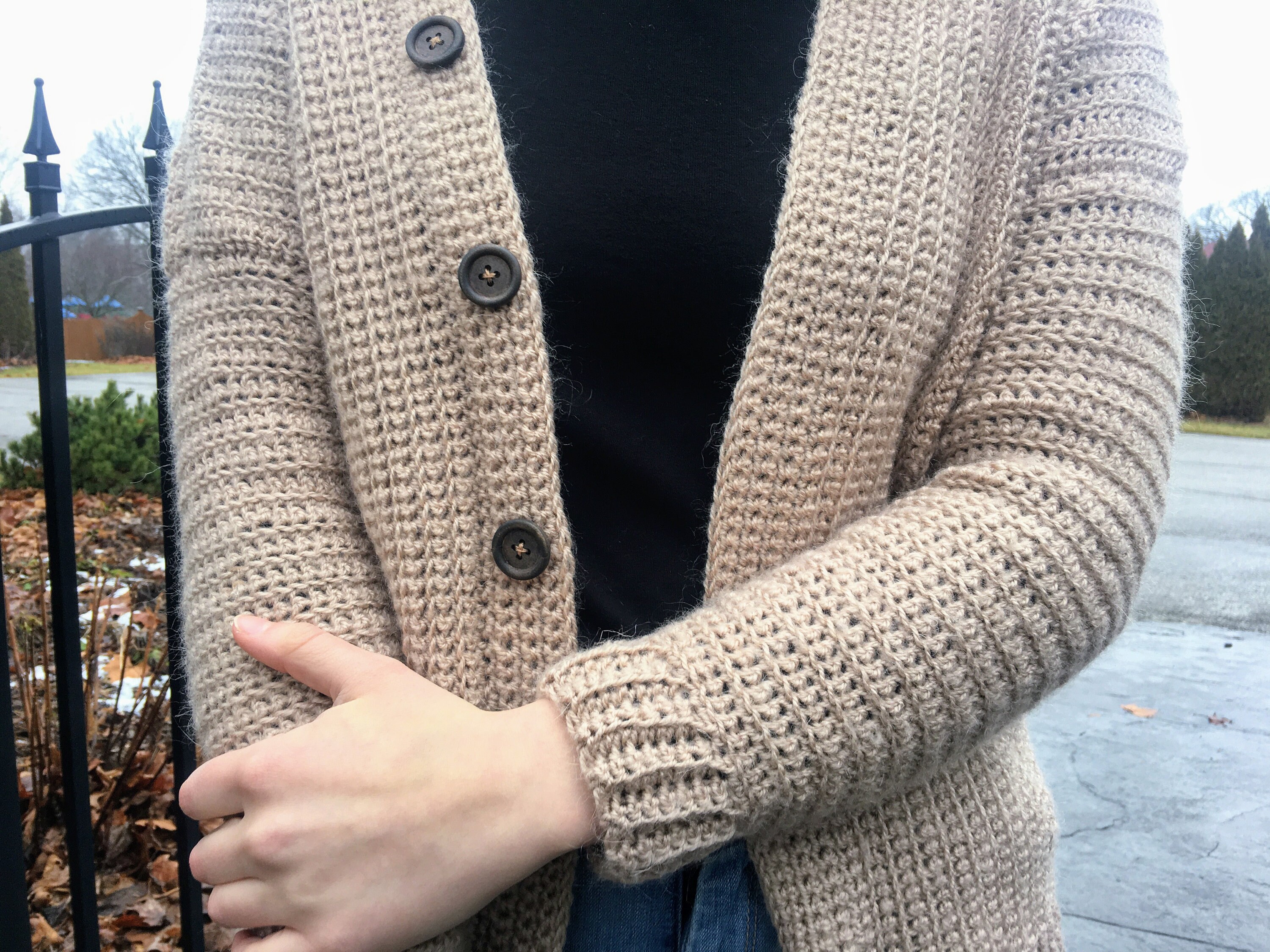 crochet button cardigan