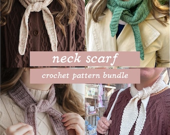CROCHET PATTERN BUNDLE | Darling Crochet Neck Scarves | 3 patterns