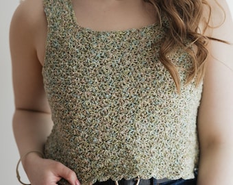 CROCHET PATTERN | feminine tank top with scalloped edge | lace inspired