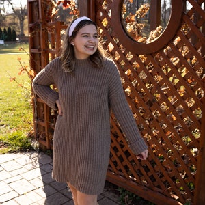 CROCHET PATTERN / Easy ribbed sweater dress crochet pattern image 2