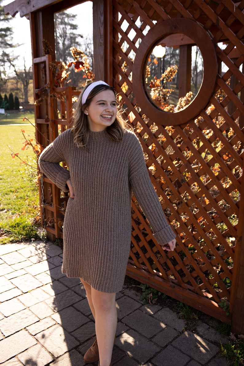 CROCHET PATTERN / Easy ribbed sweater dress crochet pattern image 2