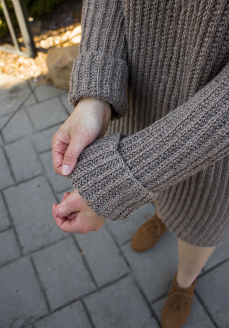 CROCHET PATTERN / Easy ribbed sweater dress crochet pattern image 4