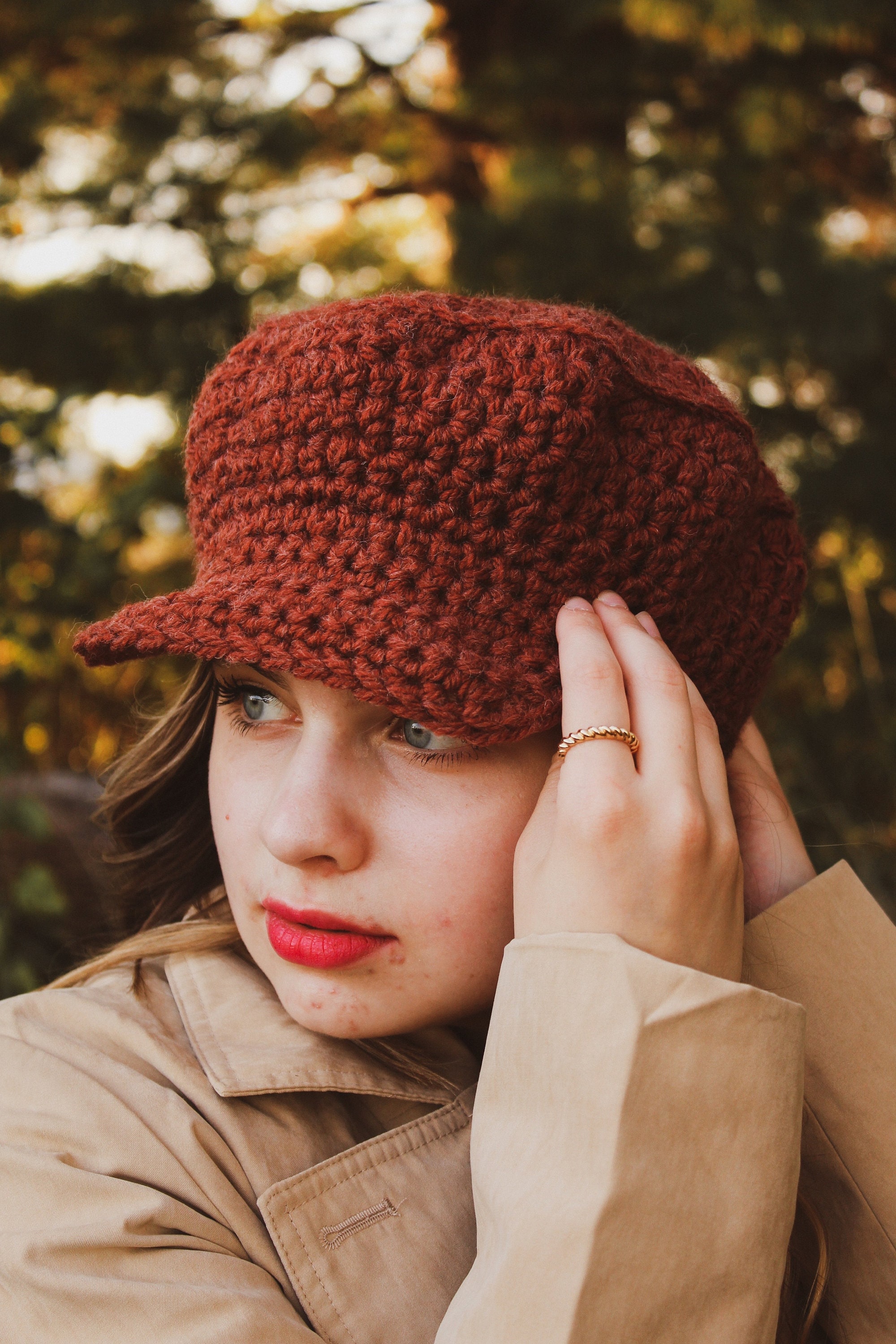 Womens winter hat on sale with bill