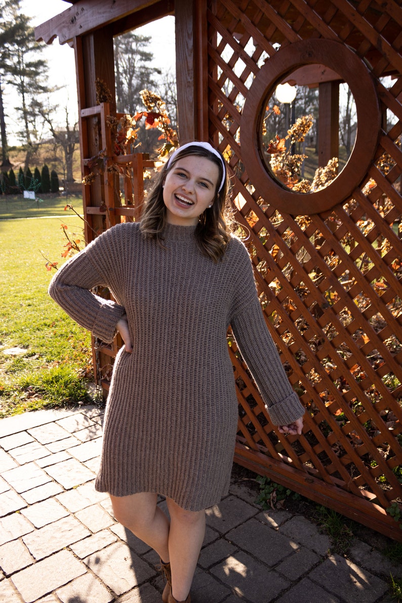 CROCHET PATTERN / Easy ribbed sweater dress crochet pattern image 5